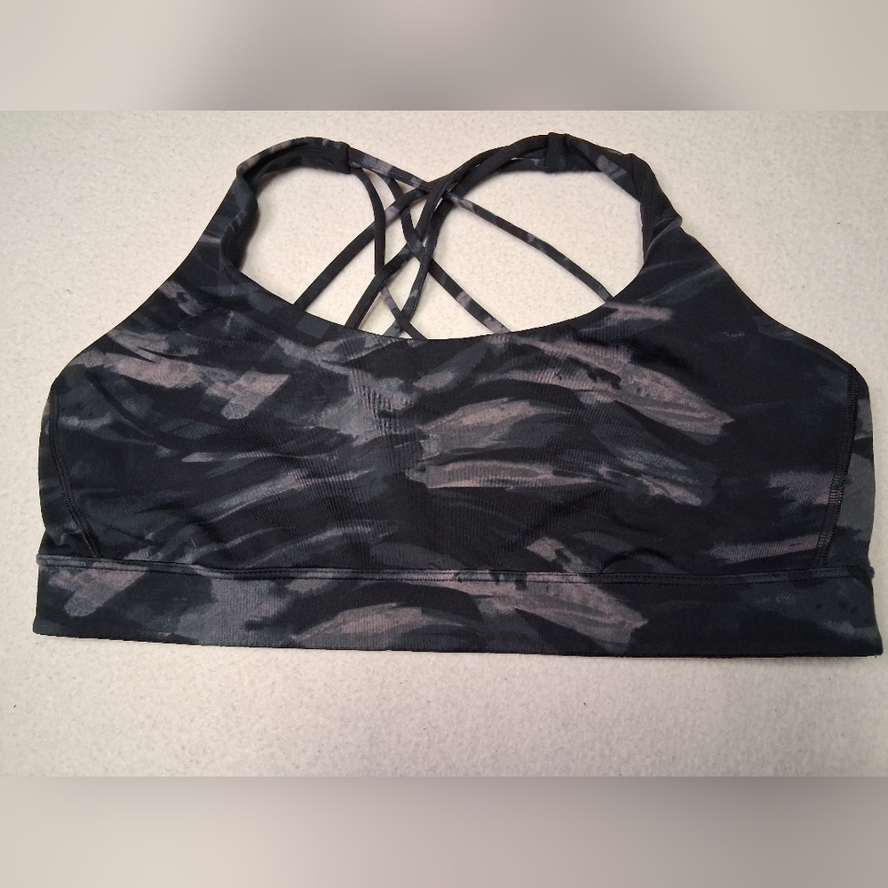 4/20$ Victoria's Secret Black and Gray Strappy Sports Bra